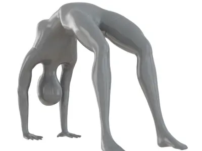 Female mannequin stands in gymnastic pose 72 3D model