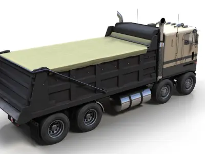 Peterbilt 362 tandem dump truck Low-poly 3D model