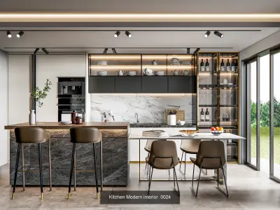 Modern Kitchen Scenes Collection No 2  of 16 Scenes