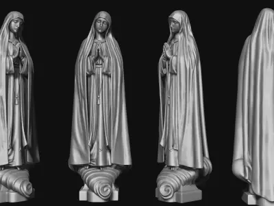 Virgin Fatima - Portugal - Jewerly - Masonry - Carpentry 3D print model