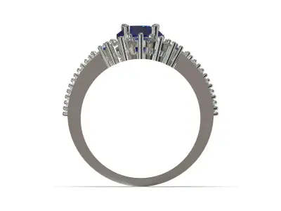Royal Blue wedding cad ring model wr0131 3D print model