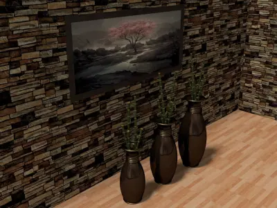 Vase Collection bowling ball bottle 3D model
