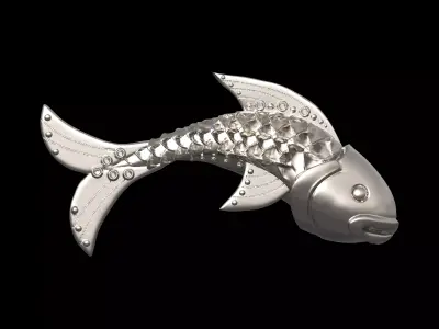Fish pendant 3D print model 3D print model