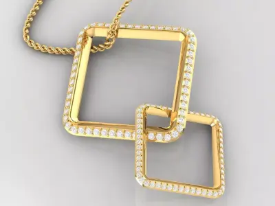 The necklace pendant features two knotted rhombuses  3dmodel  Free 3D print model