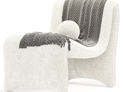 Bridgette Chair Cardiff Cream By Highfashionhome 3D model