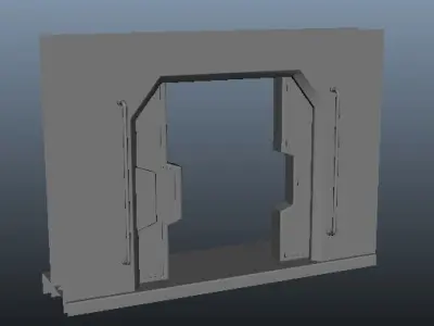 sci fi door - low poly Free low-poly 3D model