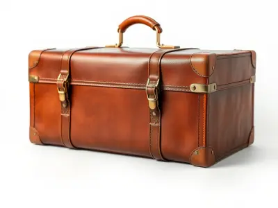 Vintage Leather Suitcase Model Pack Low-poly 3D model