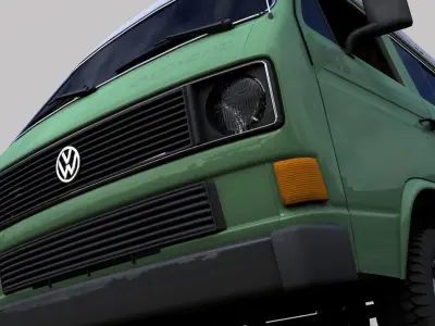 VOLKSWAGEN T3 TRANSPORTER SYNCRO 4X4 1986 Low-poly 3D model