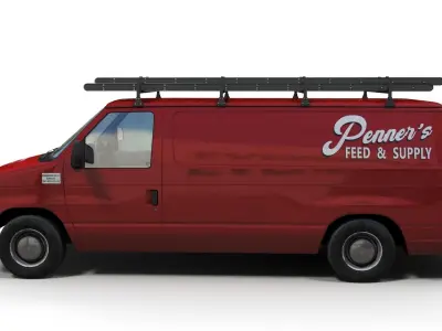 Generic utility van Low-poly 3D model