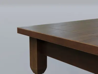 Table wooden Low-poly 3D model