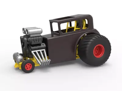 Mini Rod pulling tractor 5 Scale 1 to 25 3D print model