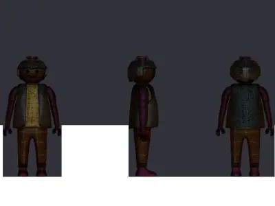 basic playmobil model with coat asset  Free 3D print model