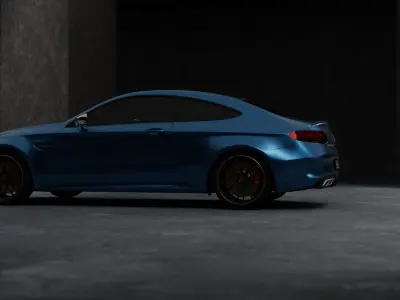 Dark Concrete Car Render Scene - Blender 3D model