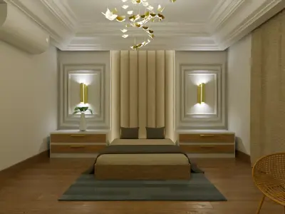 Modern Bedroom 3D Model Low-poly 3D model purchase