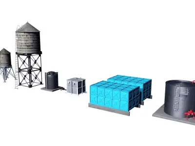 Water tank collection 1 3D model
