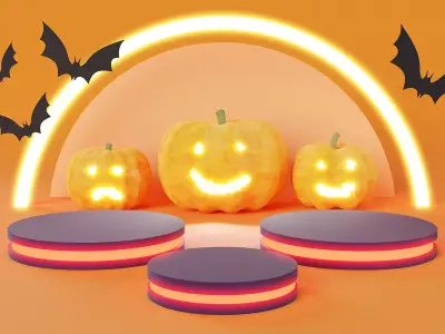 Happy Halloween 3d Display Podium 3D model