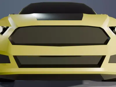 Low poly gameready Ford Mustang Low-poly 3D model