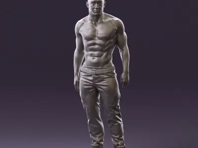 Bodybuilder topless 0962 3D model