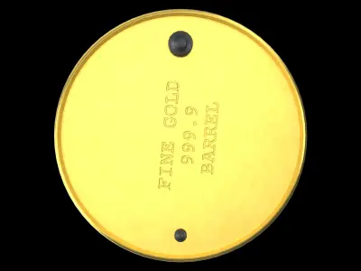 Fine gold barrel 999 3D model