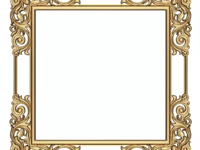 Classic Frame and Mirror 056 Low-poly 3D model