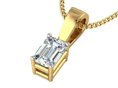  Women Emerald Stone Pendant 3dm STL OBJ FBX Renders Details 3D print model