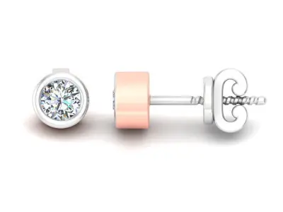 Solitaire Women Stud Earring 3dm STL OBJ FBX Renders Details 3D print model
