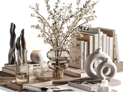 Blossom Harmony Decorative Tabletop Scene 3D model
