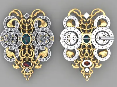 antiques Brooch 3D print model