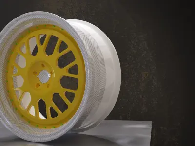 Rims White carbon aero turbo car aero  3D model