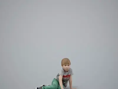 Casual Boy Playing with Toy Car CBoy0003-HD2-O03P01-S 3D model