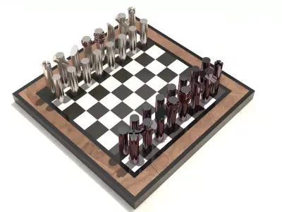 Magnetic metal chess 3D model