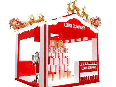 Christmas kiosk booth a65 3D model