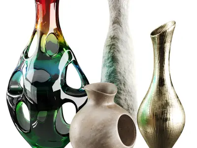 Vase decor Low-poly 3D model 17