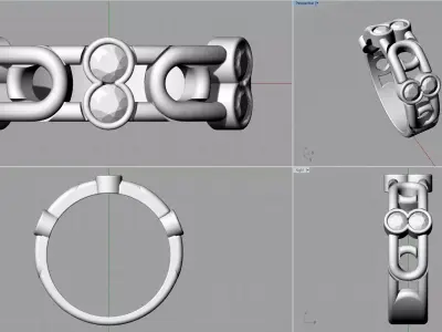 Fashion Ring 3D Model 3D print 3D print model