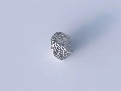 Vase twisted arc quadratic with faceted organic lattice 3D print model