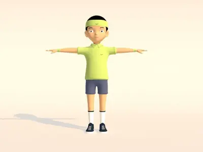 Sports athlete man 3d  Free low-poly 3D model