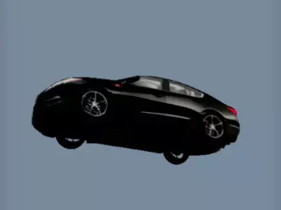 A realistic 3D model of a Black Sedan Car 3D print model