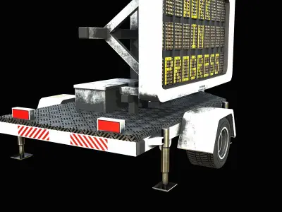 Sign Trailer PBR Low-poly 3D model