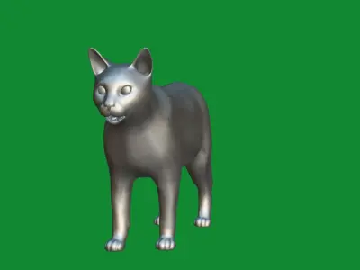 Korat Cat Low-poly 3D model