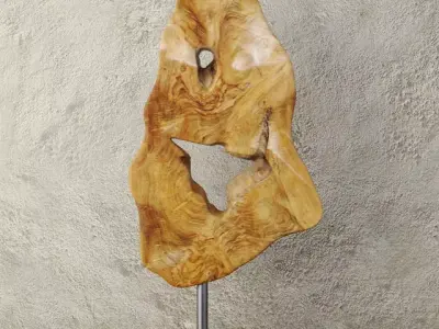 Teak Wood Table Top Decoration 3D model