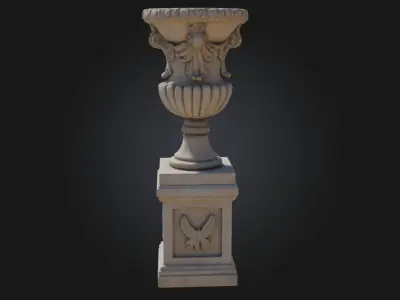 Ornate Stone Urn  Timeless Symbol of Elegance and Memory 3D model