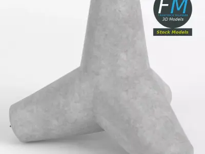 Concrete tetrapod 3D model