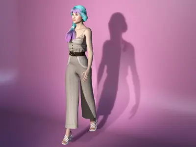 Real-time 3D Girl Character - For game and anything else 3D model