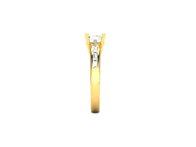 Solitaire Wedding Engagement Ring 3D print model 4