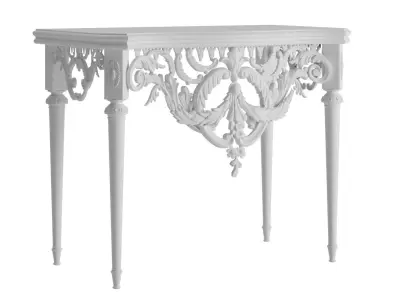 Ornate Wooden Console Table 3D model