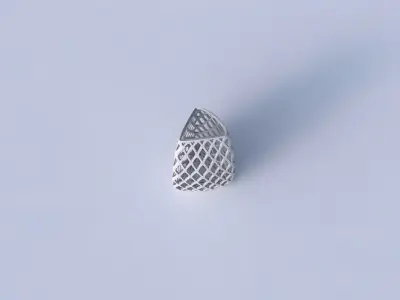 Vase curved tipping triangle with diagonal grid lattice 3D print model