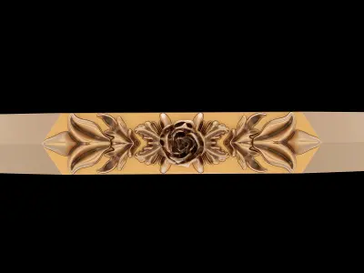 Flower rose lux ring silver gold printable jewelry 3D model 3D print model
