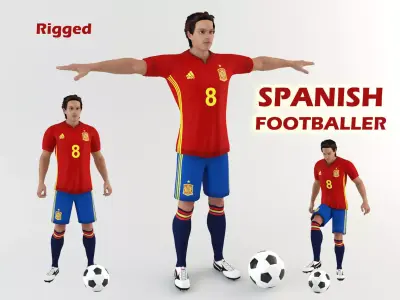 Spanish footballer 3D model