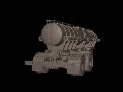 CIRCULAR TRAILER TANKER 3d print model 3D print model