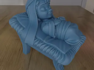 Cute Sleeping Baby Jesus Manger STL for 3D Printing 3D print model